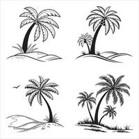 Artistic Palm Grove Print vector