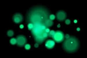 Green glowing circles on black background vector