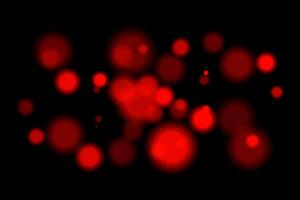 Red glowing bokeh. Warm blurred circles scattered on dark background, creating festive or fiery atmosphere. Perfect for abstract, energy, or celebration designs. vector