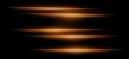 A set of glowing orange lights on a black background vector