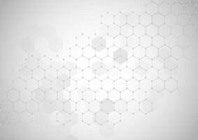 Abstract background with hexagonal grid design with dots vector