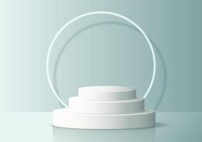 Pastel Green display background with empty podium vector
