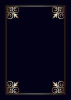 Decorative background with elegant gold frame design in dark purple vector