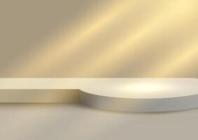 Display background with empty stage with lights shining down vector