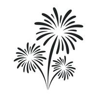 Stylized Fireworks Display Silhouette on White Background for Celebrations Holidays and Graphic Design Projects with a Minimalist and Modern Aesthetic Style vector