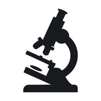 Simple Black Silhouette of a Microscope for Scientific Research and Medical Analysis on a White Background for Easy Editing and Use vector
