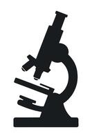 Simple Black Silhouette of a Microscope on a White Background Ideal for Scientific Illustrations Educational Materials or Medical Design Projects and Presentations vector