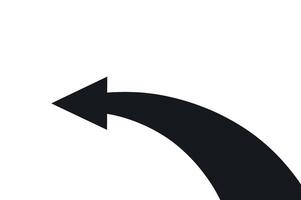 Curved Arrow Pointing Left Isolated on White Background Simple Navigation Direction Sign Back Indicator Illustration for Web Design and Creative Projects vector