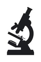 Black Silhouette of a Microscope on a White Background Used in Scientific Research and Medical Laboratories for Biological and Chemical Analysis and Experimentation vector
