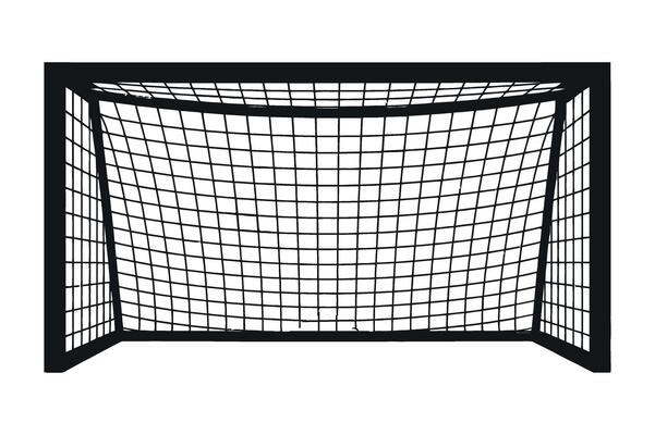 Black and White Soccer Goal Illustration on White Background Perfect for Sports Graphics Design Elements and Football Related Projects