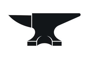 Black Silhouette of an Anvil on a White Background Representing Blacksmithing Metalworking and Industrial Craftsmanship in a Simple and Bold Design vector