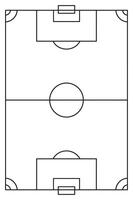 Simple Line Drawing of a Soccer Field Layout with Goals and Center Circle for Diagrams and Illustrations vector