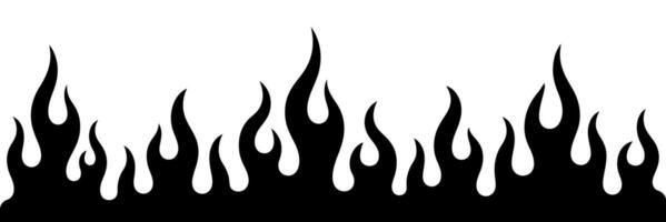 Bold Black Flames Silhouette Against a White Background Perfect for Graphic Design Elements and Creative Projects with a Fiery and Dynamic Aesthetic black vector