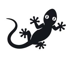 Silhouette of a Gecko with Large Eyes and Toes on a White Background Simple Illustration vector