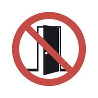 Prohibition Sign for Door Access Indicating No Entry or Restricted Access Represented by a Red Circle and Slashed Door Icon vector