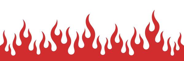 Vibrant Red Flames Border Design on White Background Perfect for Graphic Elements and Creative Projects with a Fiery and Energetic Visual Appeal red vector
