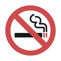 A clear and concise illustration of a no smoking sign featuring a red circle a diagonal line and a cigarette with smoke symbol vector