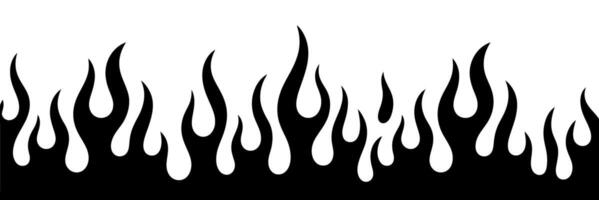 Black and White Flame Graphic with Varying Heights and Shapes Creating a Dynamic and Energetic Border or Background Element for Design Projects black vector