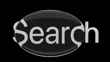 Search text highlighted by a liquid glass sphere video
