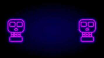 Two neon robotic masks face each other with glowing eyes, symbolizing opposition, identity, or standoff in a visually striking composition video