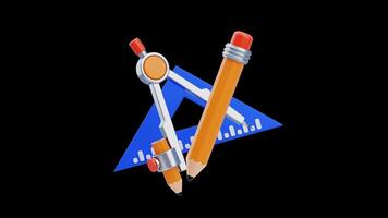 3D Animation of Geometry Tools for Drawing video