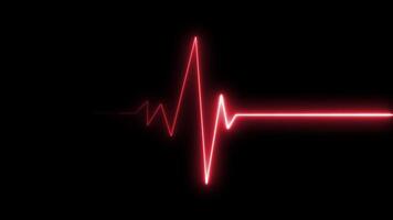 Red colorful heartbeat rate and pulse on Transparent Background video