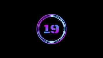 Tech Countdown Timer Animation with Gradient Circle video