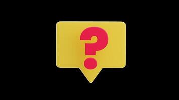 3D Animation of Red Question Mark video