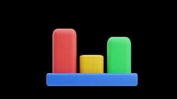 3D Animation of Bar Chart on Blue Base video