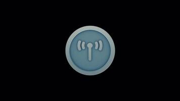 Animated Broadcast Tower Icon - Seamless Loop for Telecom Signal, 5G Network video
