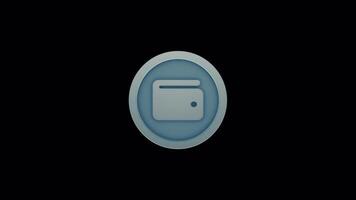 Seamless Animated Wallet Loop - Crypto, Digital Payment, and Fintech UI Element on Transparent Background video