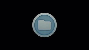 Seamless Animated Folder Loop - Minimalist UI Icon on Transparent Background video