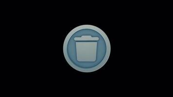 3D Trash Can Icon- Seamless Loop Animation video