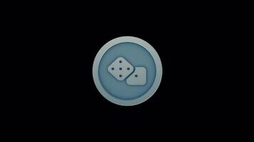 Seamless Animated Dice Loop - Rolling 3D Icon for Gaming, Casino, and Web Design video