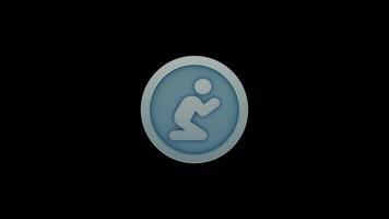 Animated Praying Icon - Seamless Loop for Spiritual and Religious Projects video