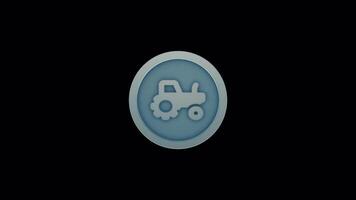 Tractor Workflow Loop Animation - 3D Farm Vehicle in Continuous Motion video