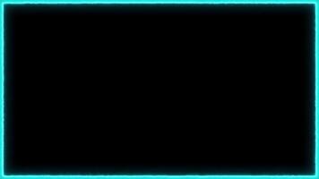 Seamless loop animation rectangle frame 4K motion graphic. Animated borders frame glowing neon lights loop animation. video