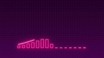 Neon Retro Wave Line Animation on Grid Background for Presentations video