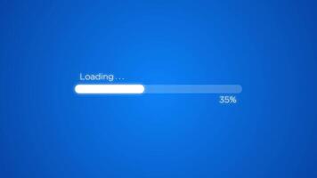 Animated Loading Bar with 2 Completion on Blue Background video