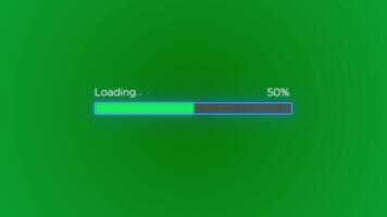 Animated Loading Bar Sequence with 16 Percent Completion on Green Background video