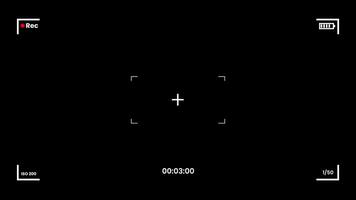 Camera Frame Viewfinder Overlay and Timer on Background. Template. 4K Animation. video