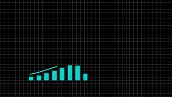 Minimalist Animation Cyan Dot and Bar on Dark Grid Background Abstract Visual video