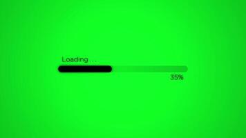 Green Screen Loading Animation with Progress Bar at 2 Percent video