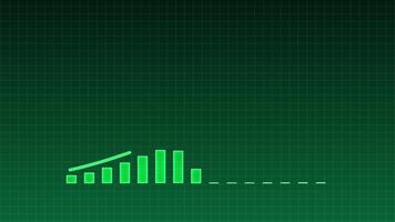 Green Grid Background with Dashed Line and Circle Animation Element video