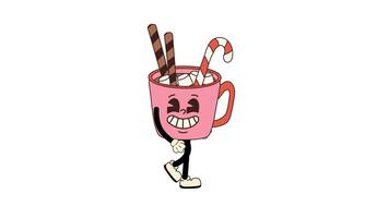 Animated Christmas Cocoa Character Loop with Transparent Background video