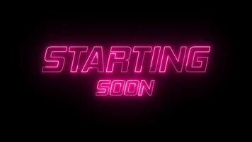 Starting soon stream overlay neon video