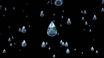Water droplets fall gracefully in a dark space creating a soothing atmosphere with rhythmic beauty video