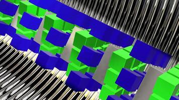 Innovative 3D animation showcasing advanced architecture and design concepts with vibrant colors and structured elements video
