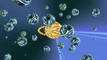 Exploring abstract cosmic art with colorful orbs and dynamic patterns in a vibrant digital realm video