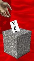 Voting happens in a political process in China with a significant decision made on the ballot video